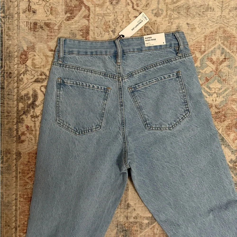 Rue21 Classic Blue Straight Leg Jeans Super High Rise - Picture 4 of 4